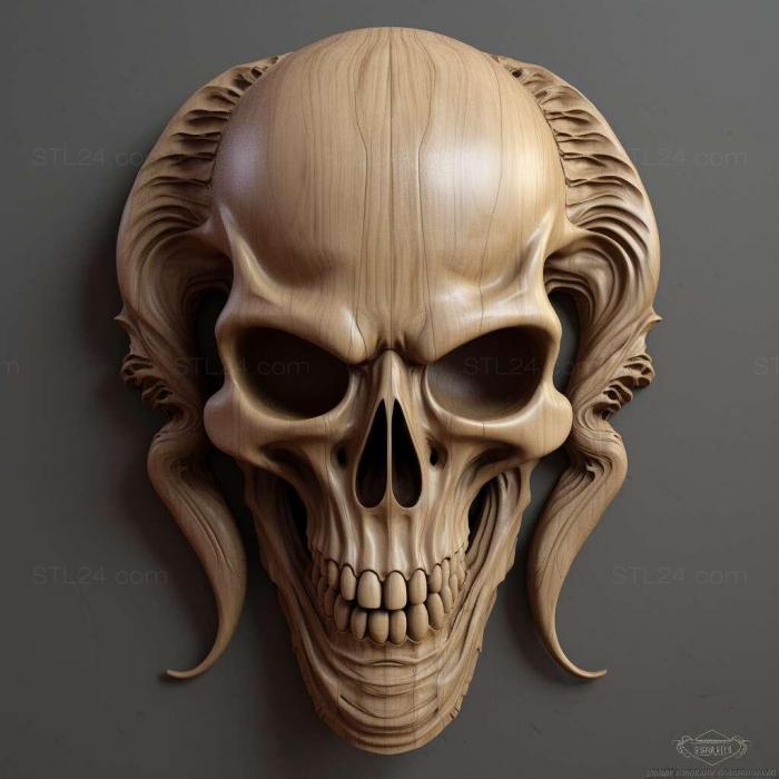 Characters (st alien skull 3, HERO_967) 3D models for cnc